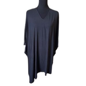 NWT Yana K poncho dress asymetirical v neck black